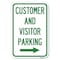 Signmission Customer and Visitor Parking With Right Arrow Heavy-Gauge Alum. Sign, 12" x 18", A-1218-24215 A-1218-24215 - alternate 1